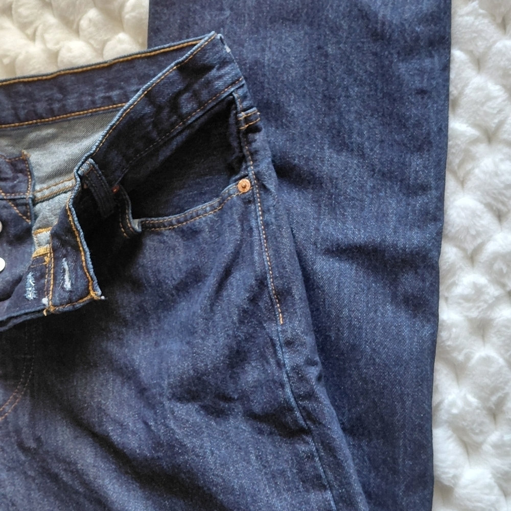 Dark Levi 501 Blue Jeans - Picture 7 of 10
